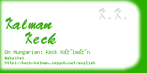 kalman keck business card